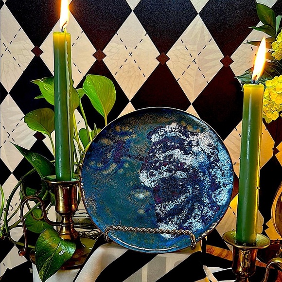 Copper Enamel Art Plate | Vibrant Hand-Fired Colors • One-of-a-Kind - Picture 10 of 17